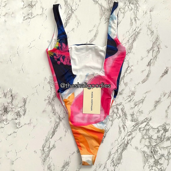 MARA HOFFMAN Idalia One Piece Swimsuit Floral Petal Print - Picture 6 of 9